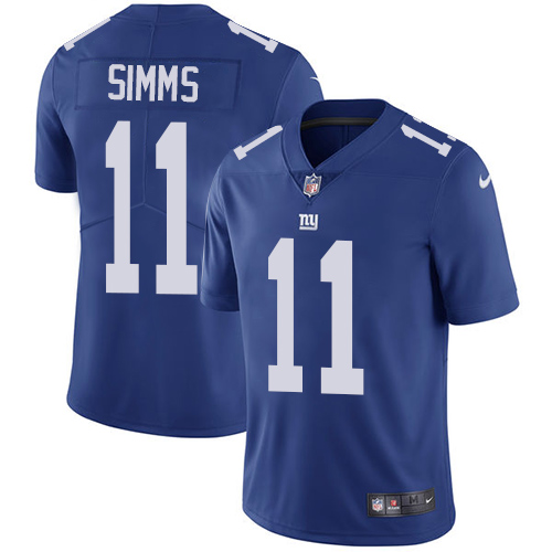 Nike Giants #11 Phil Simms Royal Blue Team Color Youth Stitched NFL Vapor Untouchable Limited Jersey